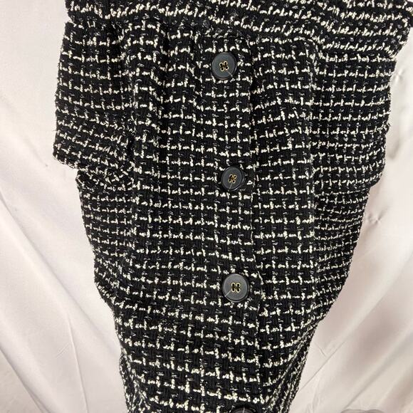 ZARA Black & White Tweed Pinafore Dress Size M - Picture 5 of 6